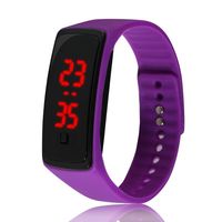 Sports Solid Color Horseshoe Buckle Electronic Kids Watches sku image 3