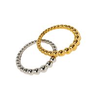 1 Piece Simple Style Ball Solid Color Titanium Steel Polishing Plating Rings main image 5