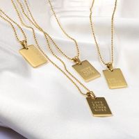 Fashion Letter Square Stainless Steel Plating Pendant Necklace main image 1