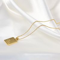 Fashion Letter Square Stainless Steel Plating Pendant Necklace sku image 3