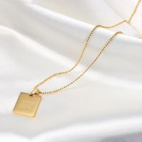 Fashion Letter Square Stainless Steel Plating Pendant Necklace sku image 4