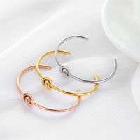 1 Piece Simple Style Solid Color Knot Stainless Steel Plating Bangle main image 1