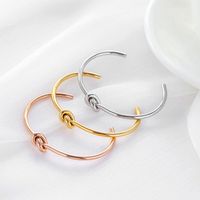 1 Piece Simple Style Solid Color Knot Stainless Steel Plating Bangle main image 6