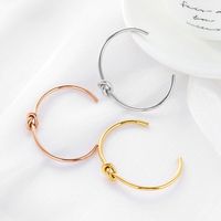 1 Piece Simple Style Solid Color Knot Stainless Steel Plating Bangle main image 4