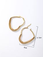 1 Pair Fashion Heart Shape Plating Stainless Steel 18K Gold Plated Earrings main image 3