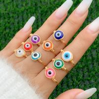 1 Piece Vintage Style Eye Arylic Copper Women's Rings main image 2