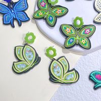 1 Pair Sweet Flower Butterfly Arylic Epoxy Women's Drop Earrings main image 4