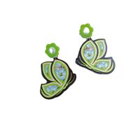 1 Pair Sweet Flower Butterfly Arylic Epoxy Women's Drop Earrings main image 2