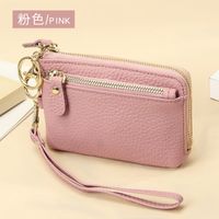 Women's All Seasons Leather Solid Color Fashion Square Zipper Coin Purse sku image 13