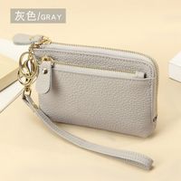 Women's All Seasons Leather Solid Color Fashion Square Zipper Coin Purse sku image 15
