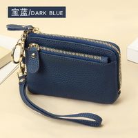 Women's All Seasons Leather Solid Color Fashion Square Zipper Coin Purse sku image 14
