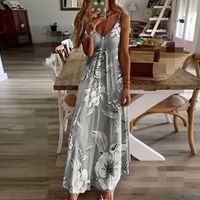 Women's Strap Dress Vacation V Neck Backless Sleeveless Flower Maxi Long Dress Beach main image 6