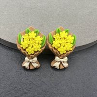 1 Pair Cute Cartoon Dinosaur Flower Resin Women's Ear Studs sku image 24