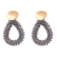 1 Pair Fashion Water Droplets Beaded Beads 18k Gold Plated Drop Earrings sku image 2