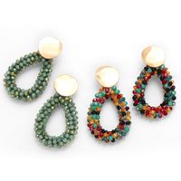 1 Pair Fashion Water Droplets Beaded Beads 18k Gold Plated Drop Earrings main image 6