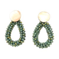 1 Pair Fashion Water Droplets Beaded Beads 18k Gold Plated Drop Earrings sku image 4