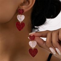 1 Pair Fashion Heart Shape Arylic Stoving Varnish Women's Drop Earrings main image 1