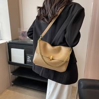 Women's Pu Leather Solid Color Basic Chain Square Zipper Magnetic Buckle Crossbody Bag main image 2