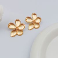 1 Pair Simple Style Circle Flower Plating Iron Ear Studs main image 7