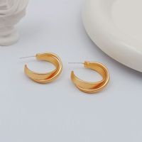 1 Pair Simple Style Circle Flower Plating Iron Ear Studs main image 2