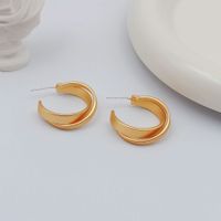 1 Pair Simple Style Circle Flower Plating Iron Ear Studs sku image 1