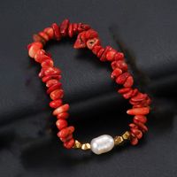 1 Piece Retro Circle Stainless Steel Natural Stone Pearl Plating Bracelets sku image 2