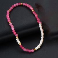 1 Piece Retro Circle Stainless Steel Natural Stone Pearl Plating Bracelets sku image 1