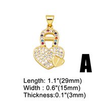 1 Piece Simple Style Heart Shape Copper Inlay Zircon 18k Gold Plated Jewelry Accessories main image 3