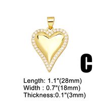1 Piece Simple Style Heart Shape Copper Inlay Zircon 18k Gold Plated Jewelry Accessories main image 5