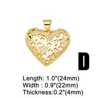1 Piece Simple Style Heart Shape Copper Inlay Zircon 18k Gold Plated Jewelry Accessories sku image 4