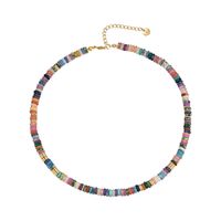 Classic Style Geometric Stainless Steel Natural Stone Beaded Unisex Necklace sku image 3