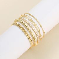 Original Design U Shape Copper Plating Inlay Artificial Gemstones Bracelets main image 1