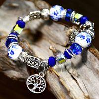 Chinoiserie Round Tree Artificial Crystal Alloy Ceramics Wholesale Bracelets sku image 1