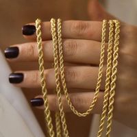 304 Stainless Steel 18K Gold Plated Hip-Hop Chain Geometric Necklace main image 3
