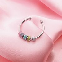 1 Piece Lady Round Stainless Steel Open Ring main image 5
