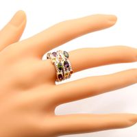 1 Piece Fashion Colorful Titanium Steel Polishing Plating Inlay Artificial Gemstones Rings main image 3