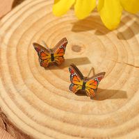 1 Pair Cute Rabbit Butterfly Duck Wood Ear Studs main image 4