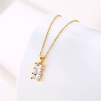 Stainless Steel Titanium Steel 18K Gold Plated Retro Plating Inlay Water Droplets Heart Shape Snowflake Zircon Pendant Necklace main image 3