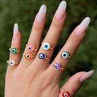 1 Piece Vintage Style Eye Arylic Copper Women's Rings main image 5