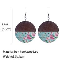 1 Pair Simple Style Flower Pu Leather Wood Women's Drop Earrings main image 3