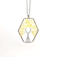 1 Piece Ethnic Style Leaf Natural Stone Plating Metal Necklace sku image 5