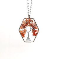 1 Piece Ethnic Style Leaf Natural Stone Plating Metal Necklace sku image 8