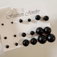 Wholesale Jewelry 1 Set Simple Style Solid Color Imitation Pearl Ear Studs sku image 4