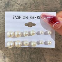 Wholesale Jewelry 1 Set Simple Style Solid Color Imitation Pearl Ear Studs main image 4