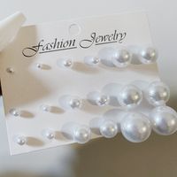 Wholesale Jewelry 1 Set Simple Style Solid Color Imitation Pearl Ear Studs sku image 3