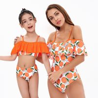 Mother And Daughter Simple Colorblock Nylon Polyester Swimsuit main image 4