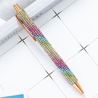 Press Jump Pen In Stock Wholesale Rhinestone Foreskin Pressing Pen Girl Student Stationery Ballpoint Pen Multicolor Pressing Pen sku image 14