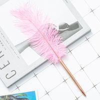 Feather Pen Factory Wholesale New White Feather Pen Floating Graduation Design White Pink Multicolor Feather Ballpoint Pen sku image 2