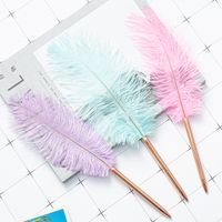 Feather Pen Factory Wholesale New White Feather Pen Floating Graduation Design White Pink Multicolor Feather Ballpoint Pen main image 1