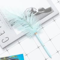 Feather Pen Factory Wholesale New White Feather Pen Floating Graduation Design White Pink Multicolor Feather Ballpoint Pen sku image 9